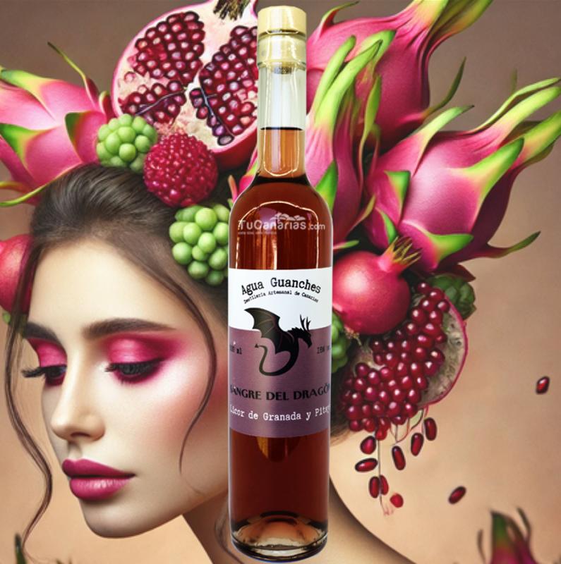 Licor Dragón Granada y Pitaya GIN72 artesano 500ml Productos Canarios Licor Dragón Granada y Pitaya GIN72 artesano 500ml