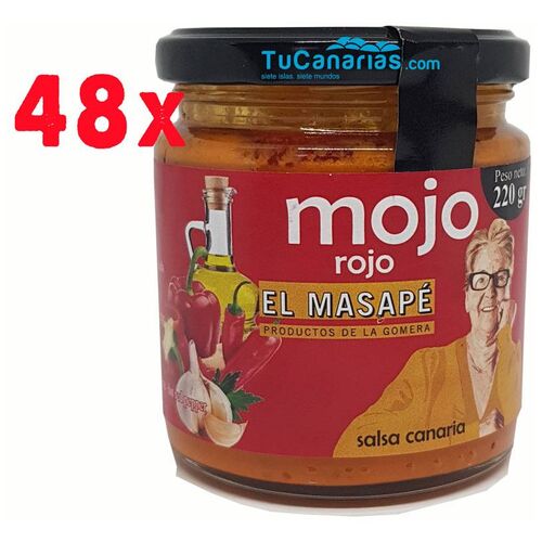 Productos Canarios 48 udes Mojo Rojo Artesano El Masape 250ml. Gomera