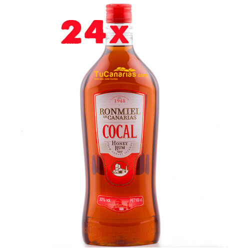 Productos Canarios 24 botellas Ron Miel Cocal Artesano 1 Litro